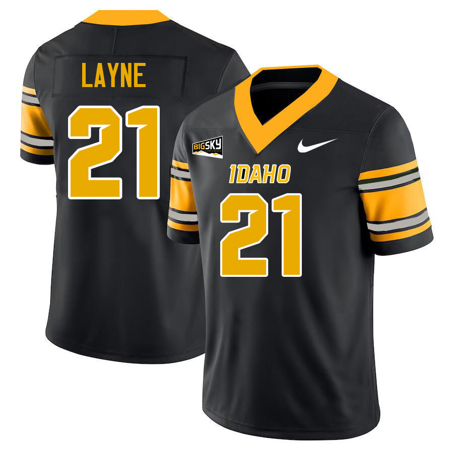 Idaho Vandals #21 Dylan Layne College Football Jerseys,Uniforms Stitched-Black